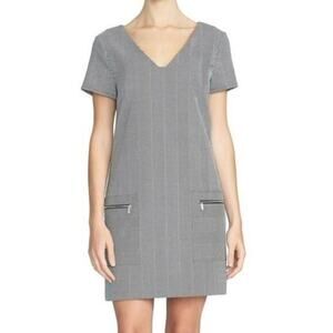 1. State Herringbone Print V-Neck Shift Dress